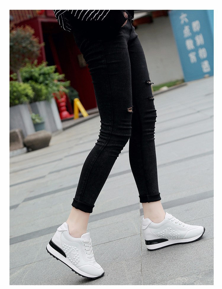 Net increased casual white shoes
