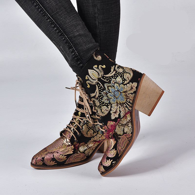 HannaClothingStore HannaClothingStore Women Shoes Embroidered women's short boots