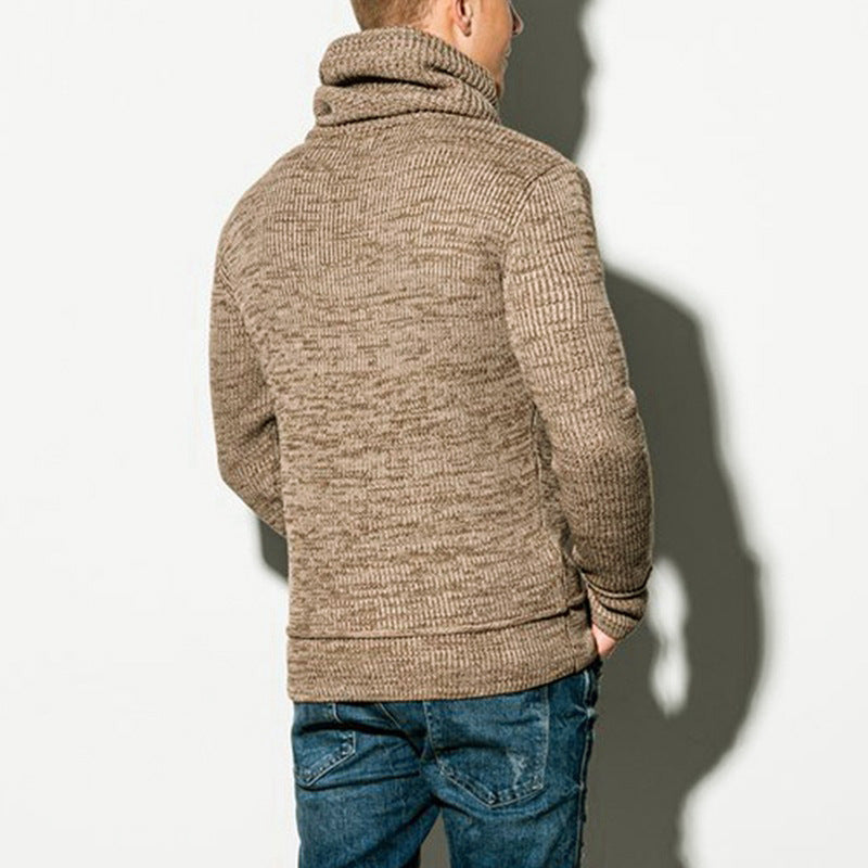 Men's FallWinter Knit Long Sleeve Outer Sweater