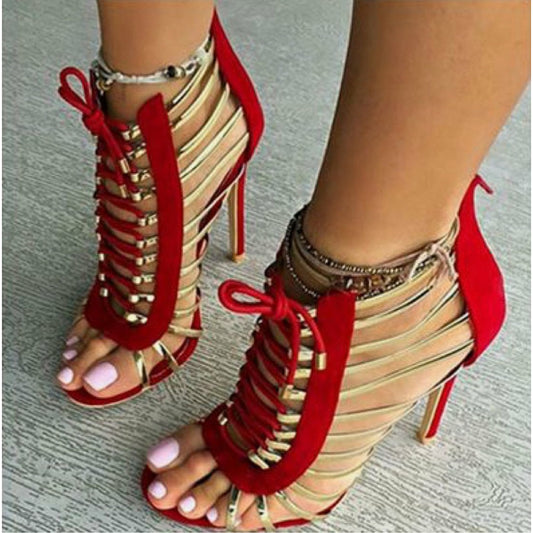 HannaClothingStore HannaClothingStore Women Shoes Metallic stiletto sandals