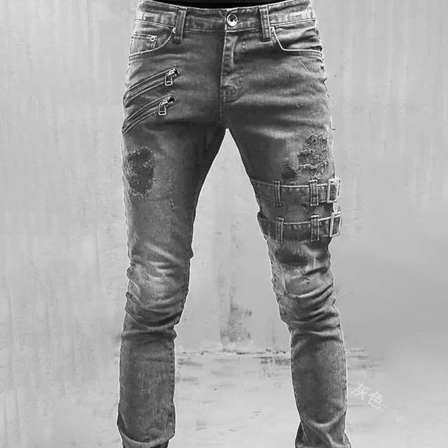 HannaClothingStore HannaClothingStore Men Jeans Personality Popular For Elastic