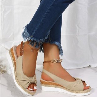 Summer Peep Toe Platform Sandals Buckle