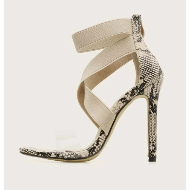 Snakeskin high heels