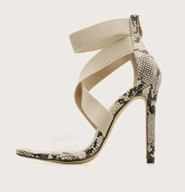 Snakeskin high heels