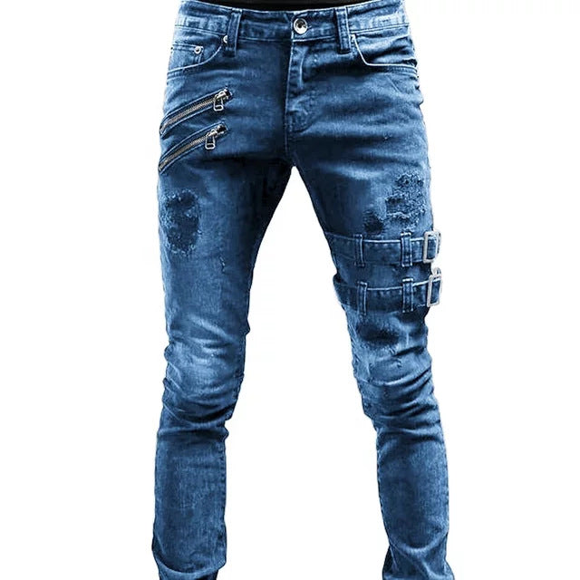 HannaClothingStore HannaClothingStore Men Jeans Personality Popular For Elastic