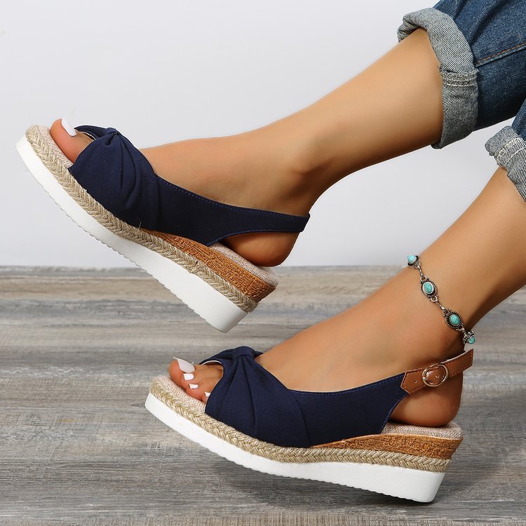 Summer Peep Toe Platform Sandals Buckle
