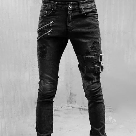 HannaClothingStore HannaClothingStore Men Jeans Personality Popular For Elastic