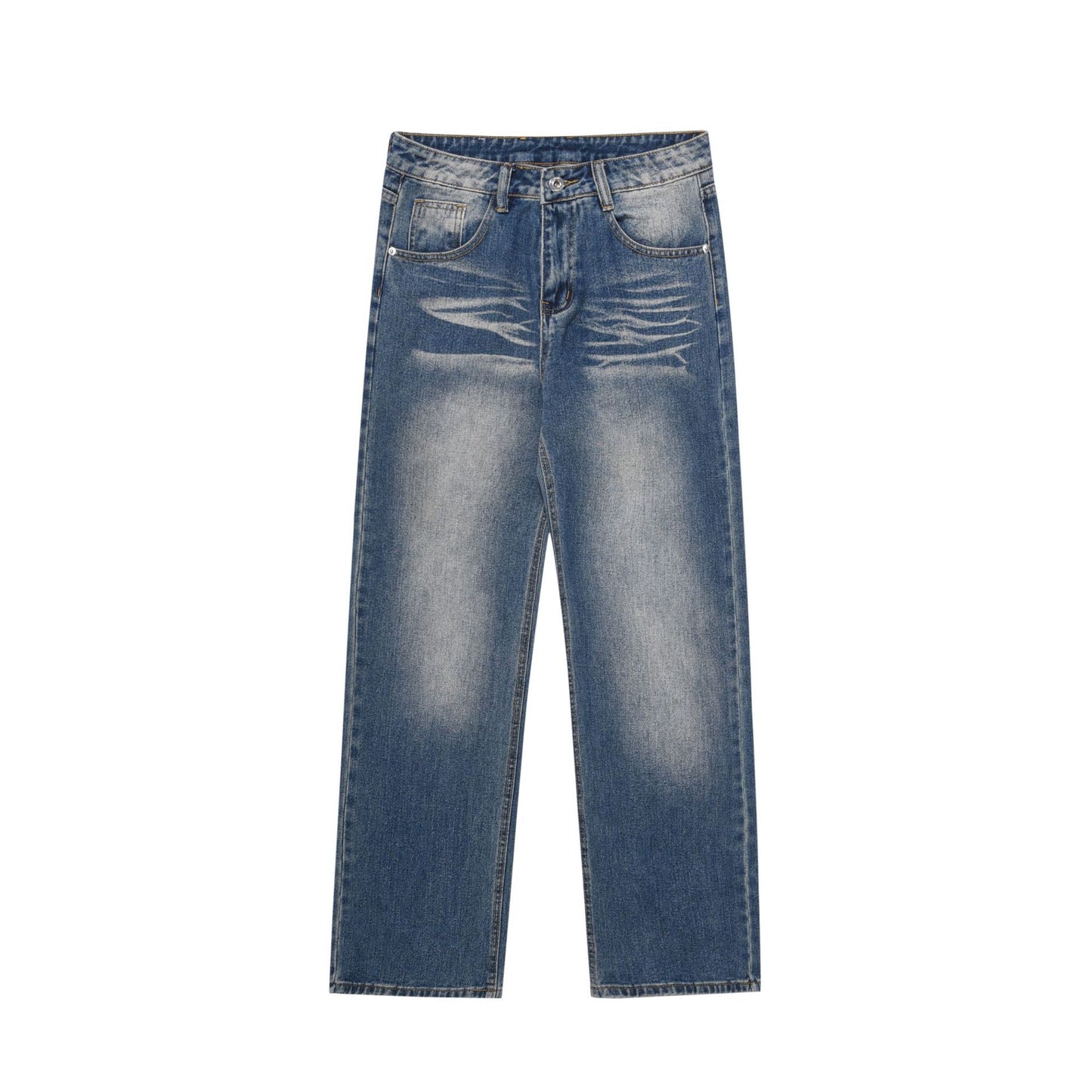 Loose Style Straight Washed Jeans